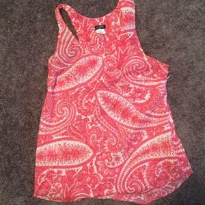 JCrew Pink and white Paisley tank top
